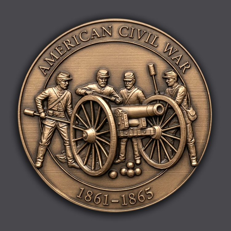 3D-Reliefmedaille  Civil War Reliefmedaille - Artillerie