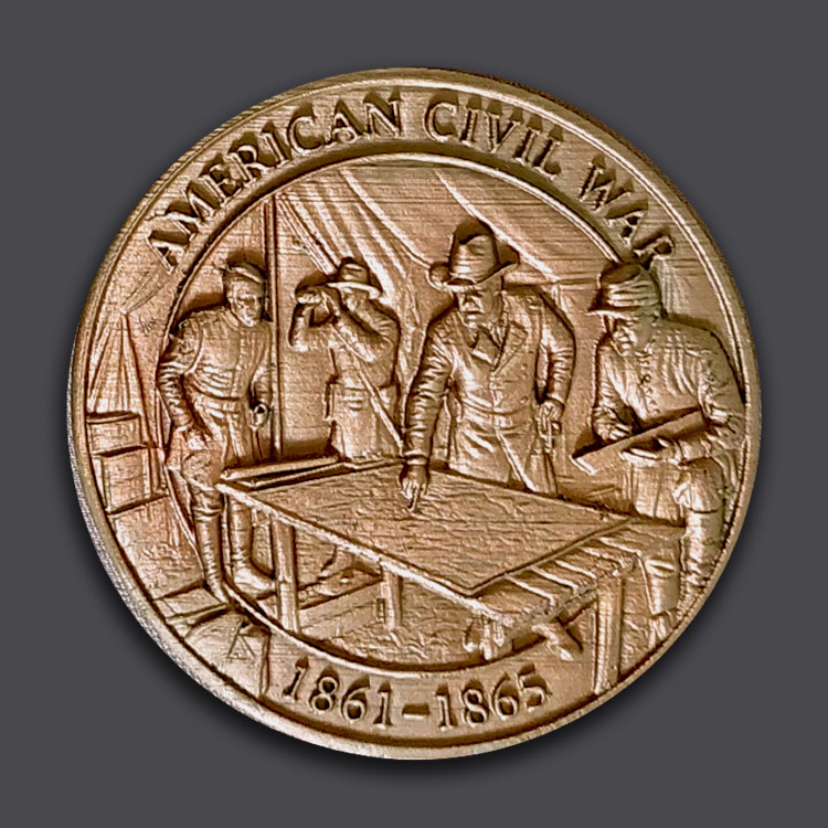 3D-Reliefmedaille  Civil War Reliefmedaille - Generalstab / Kommando