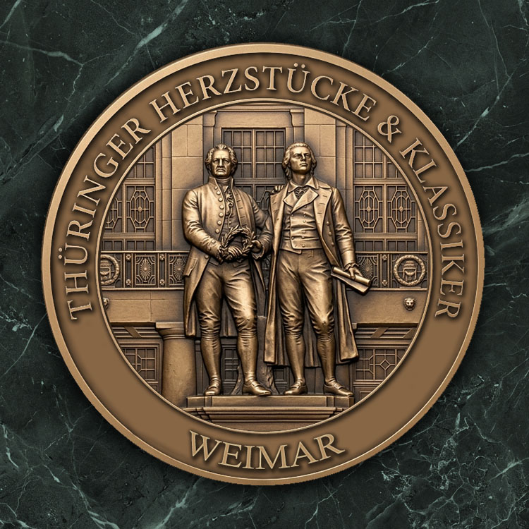 3D-Reliefmedaille  3D-Reliefmedaille „Goethe & Schiller“