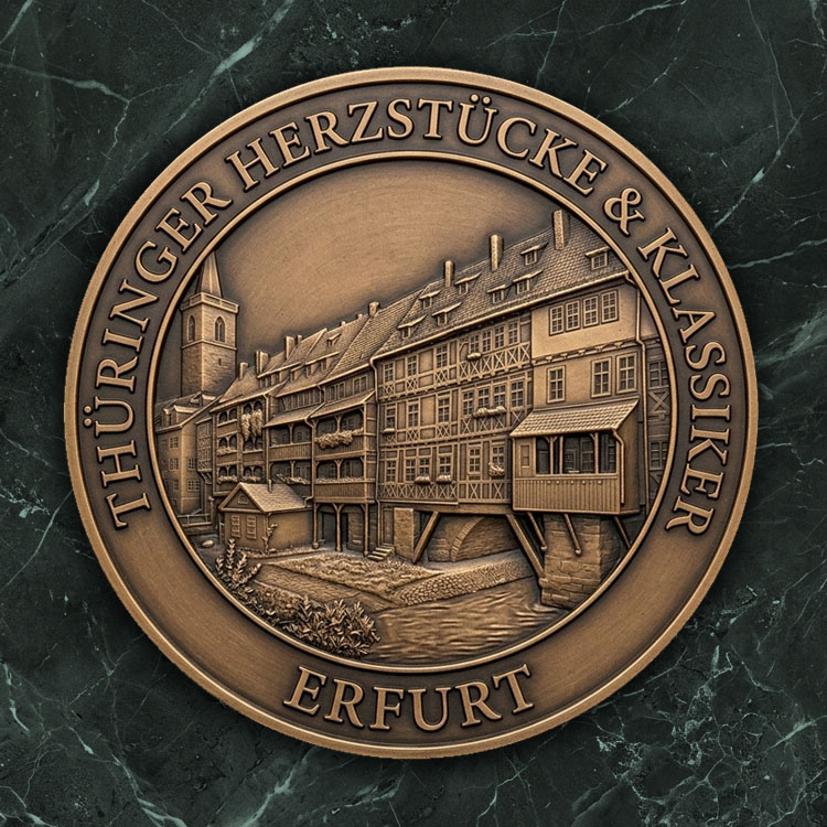 3D-Reliefmedaille  3D-Reliefmedaille „Erfurter Krämerbrücke“